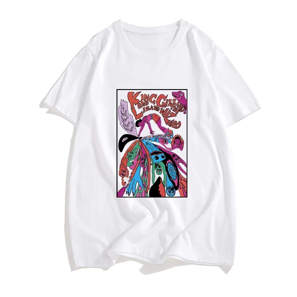 

King Gizzard The Lizard Wizard Tshirts Unisex High Quality Unisexga Printing T Shirts Aesthetic Tshirts Cotton Sense of Design 4XL