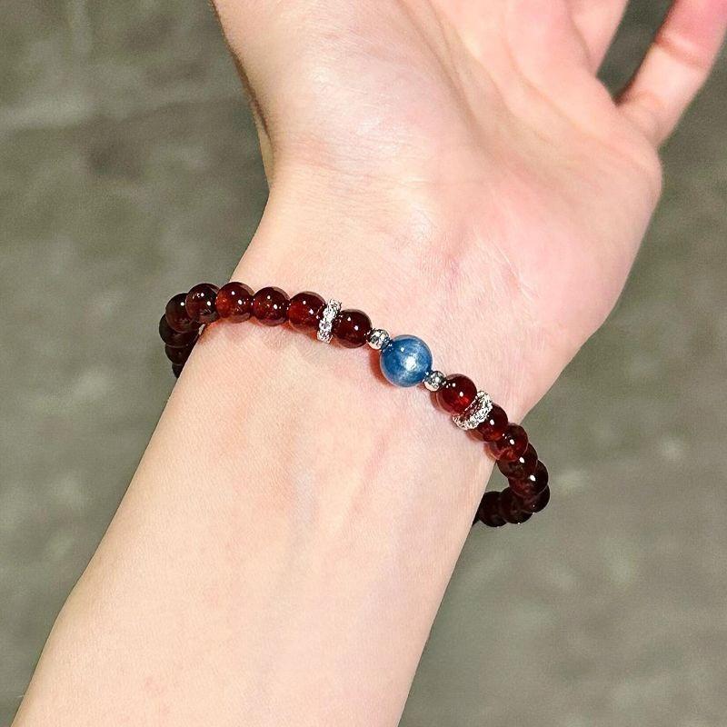 Unique Natural Stone Bead Bracelets Blue Agate Stone Short Bracelets 2025 Trendy Jewelry for Women Lady Gift