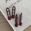 Retro Red Polka Hair Clips Dot Bangs Clips Minimalist Broken Hair Duckbill Clips Temperament Hair Ornaments