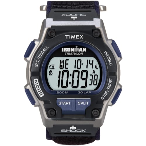 Timex Iron Man 30 Shock-Resistant Full-Size Watch, Black/Dark Blue