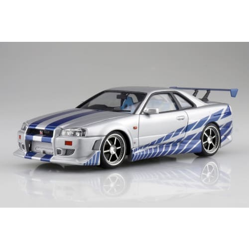 Aoshima Bunka Kyozai (AOSHIMA) Movie Mecha No. WS-02 1/24 Scale Fast & Furious R34 Skyline GT-R Plastic Model