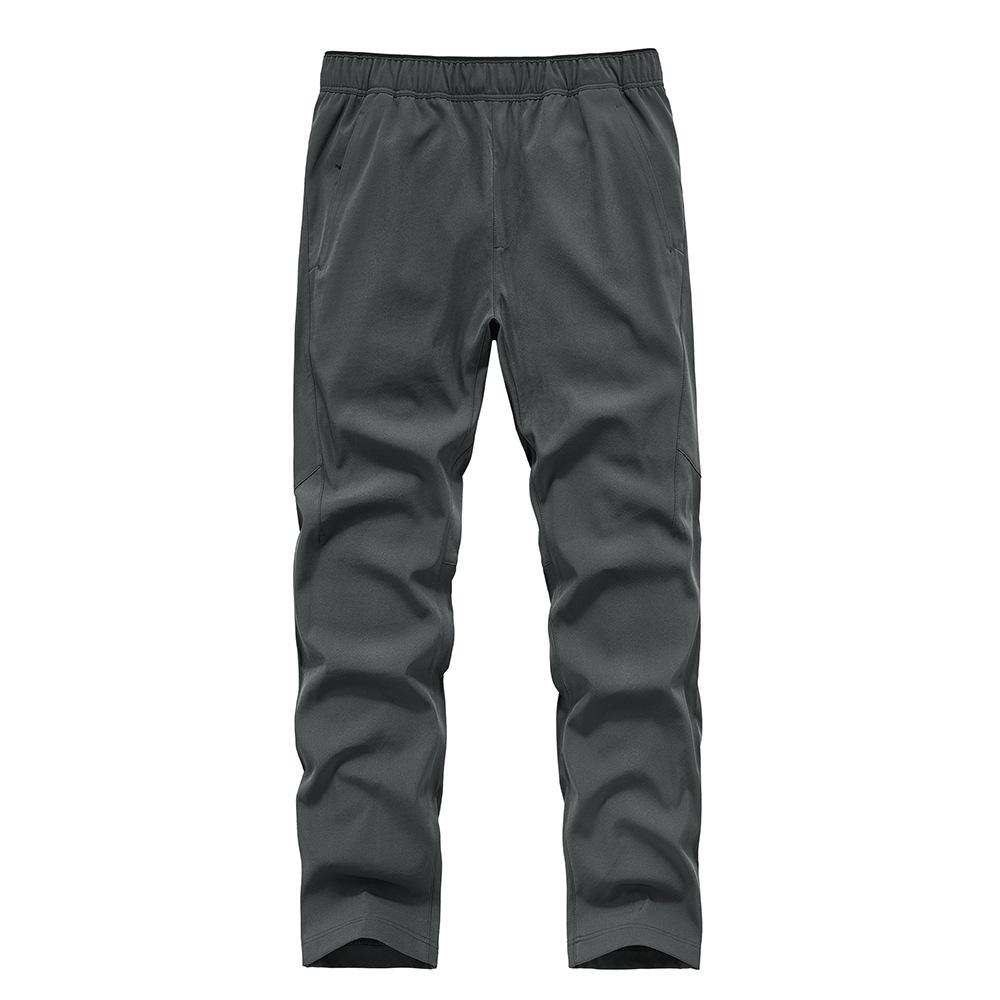 Men's Autumn/Winter Outdoor Windbreaker Softshell Pants - Fleece-Lined, Warm, Breathable, Straight-Leg Design.