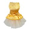 Fabulous Comfortable Patchwork Cat Wedding Dress Bow-knot Decor Scattered Hem Pet Apparel