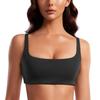 CRZ YOGA Sports Yoga Square Neck Asian XS Bra, Bra, Camisole, Wireless, Cupped, Quick-Drying, Stretch, Fit, Butterluxe, Black,