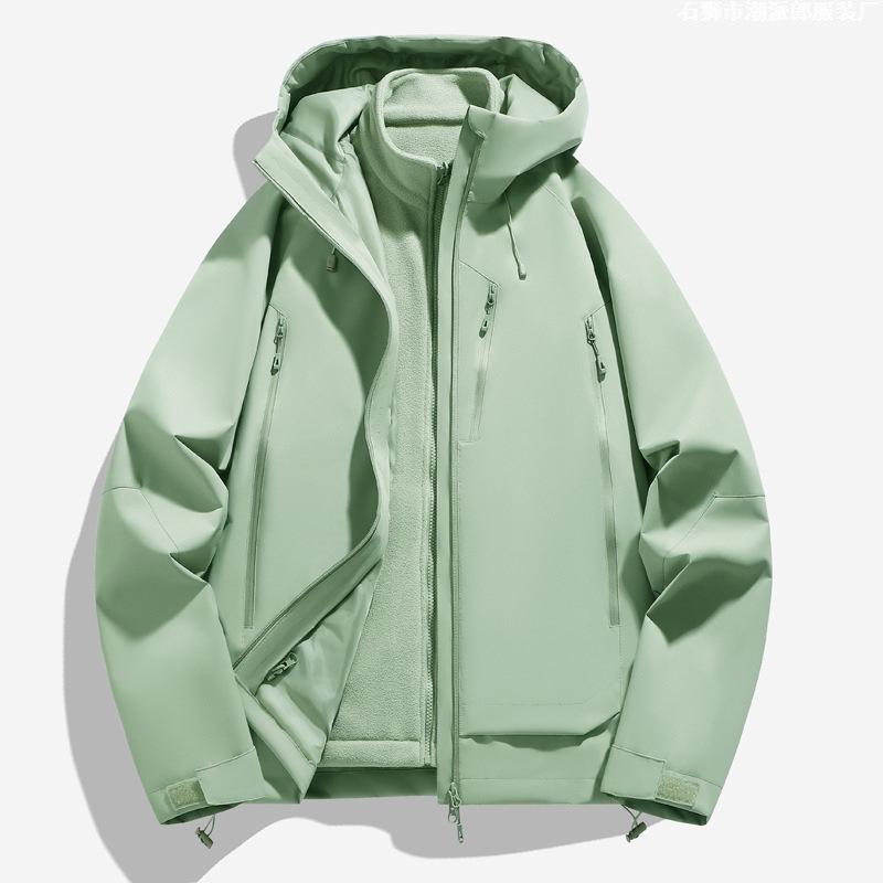 Hooded Jacket Three-in-one Men's Spring and Autumn Tide Brand Jacket Outdoor Windproof Mountaineering Suit Men