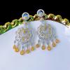 New Retro Light Luxury Asscher Yellow Bohemian Earrings Tassel Earrings