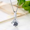 Huitan Elegant Lady Fashion Necklace with Bright Zirconia Stylish Pendant Jewelry Engagement Ceremony Chic Wedding Accessories