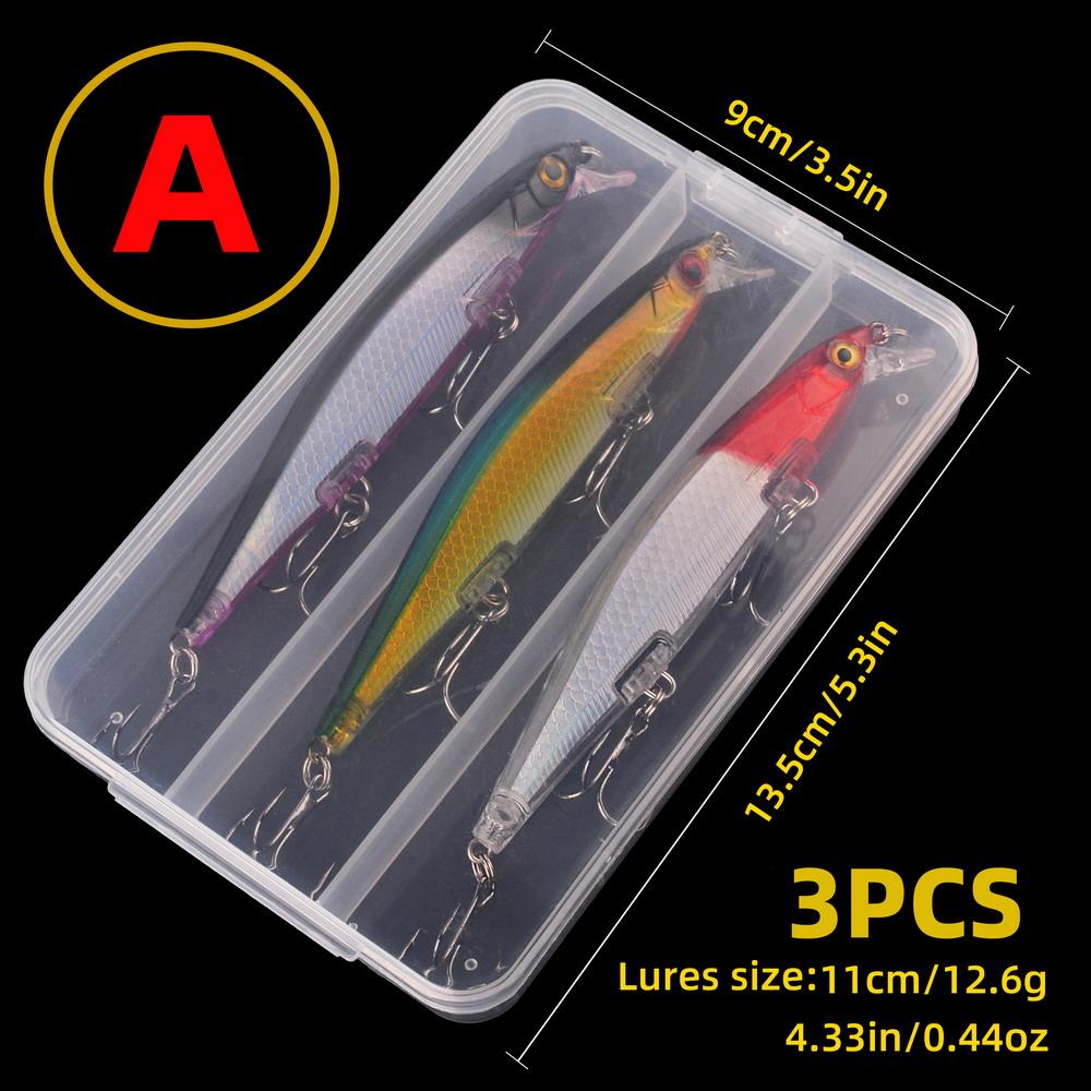 

3 шт. Плавающий воблер Минноу Лазерная рыболовная приманка 11 мм 12,6 г Крэнкбейт Искусственная жесткая приманка Приманка для окуня Пластиковая рыбка Рыболовные снасти