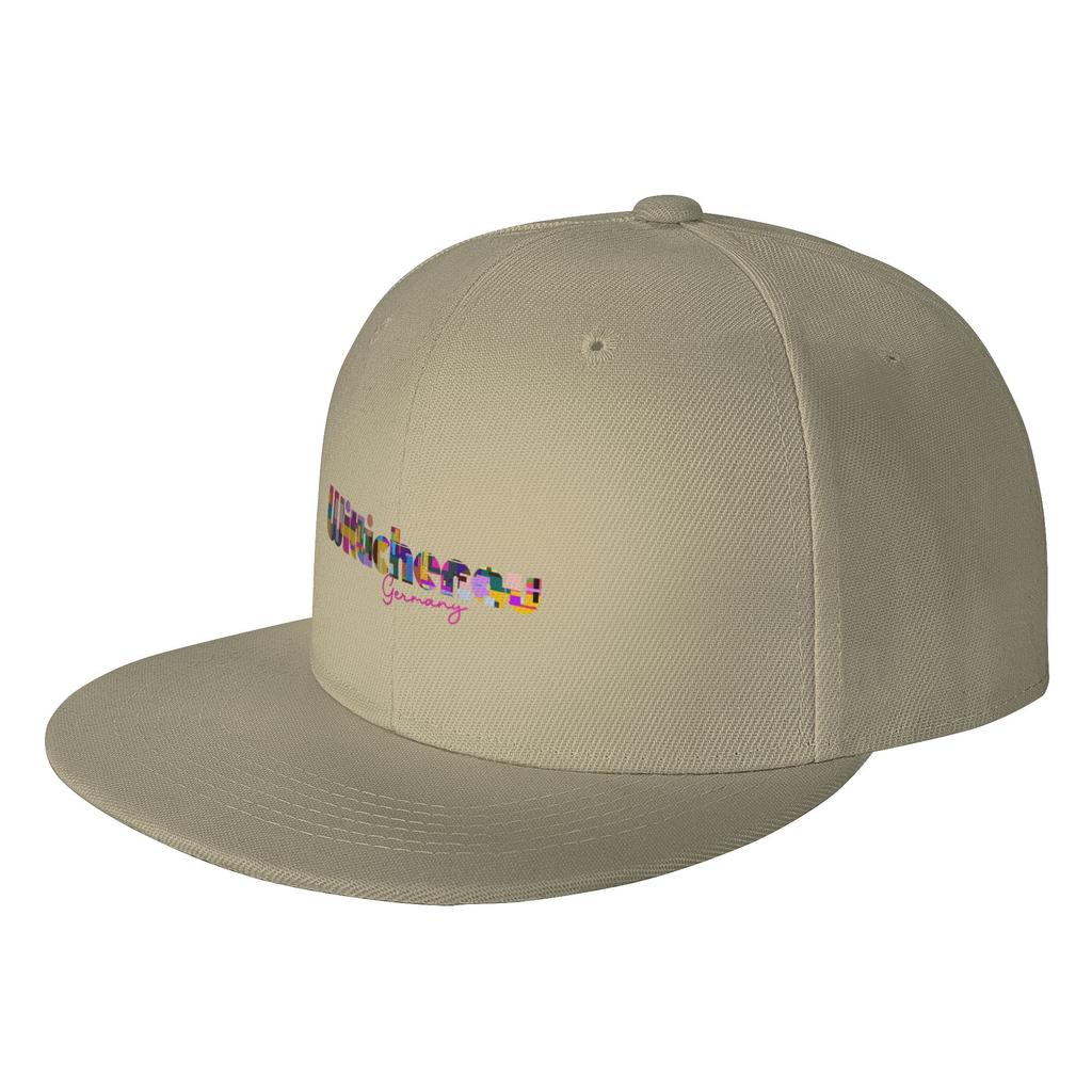 Fashion Wittichenau GerUnisexy Vibrant Abstract City Typography Art Flat Brim Sun Hat Sporty Casual Baseball Cap