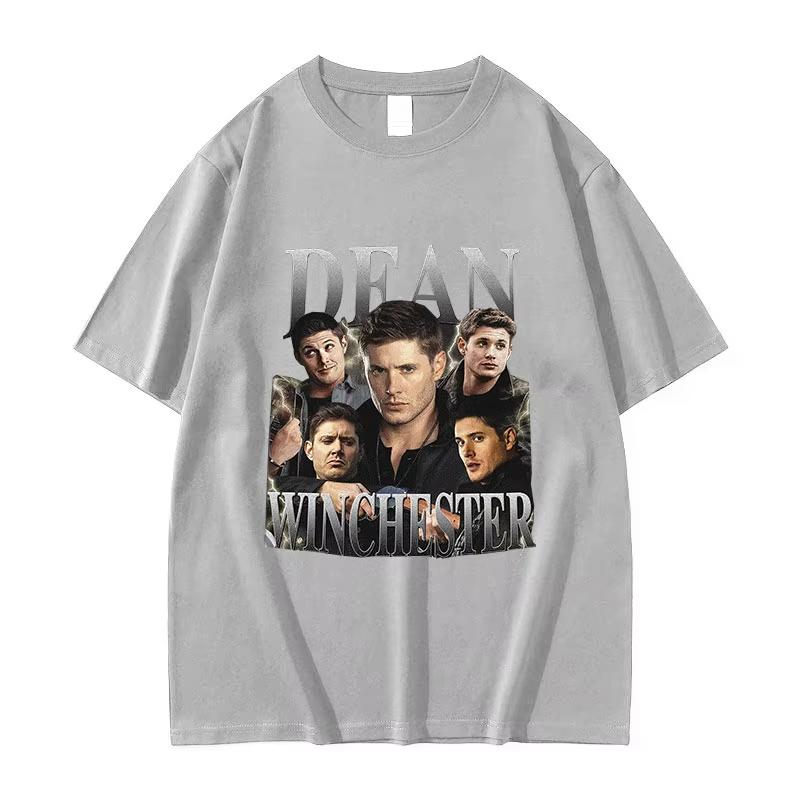 2025 Summe Dean Winchester Actor Graphic TShirt Unisex Fashion Retro Short Sleeve Tshirts Unisex 100 Pure Cotton Printed Tshirt