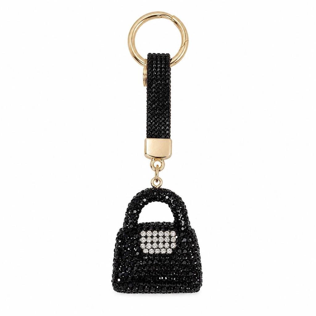 Luxury Rhinestone Scented Sachet Keychain: Crystal Diamond Ceramic Women's Handbag Charm, Perfect Small Gift