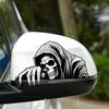 PVC Car Rearview Mirror Sticker Scary Skull Car Window Decals Scratch Resistant Weatherproof Motorcycles Automotive Decoration