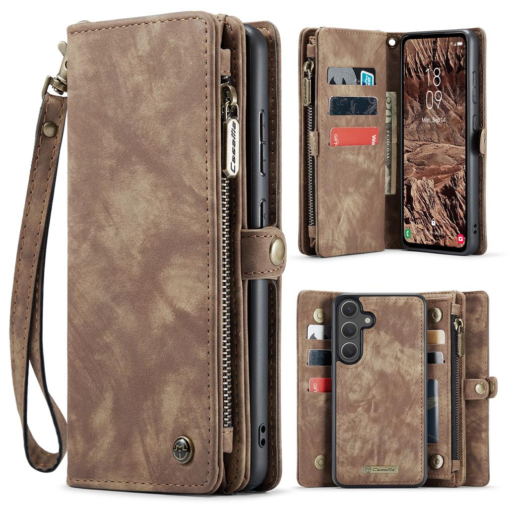For Samsung Galaxy S26 Phone Cases CASEME 008 Leather Cover with Detachable Wallet and Strap