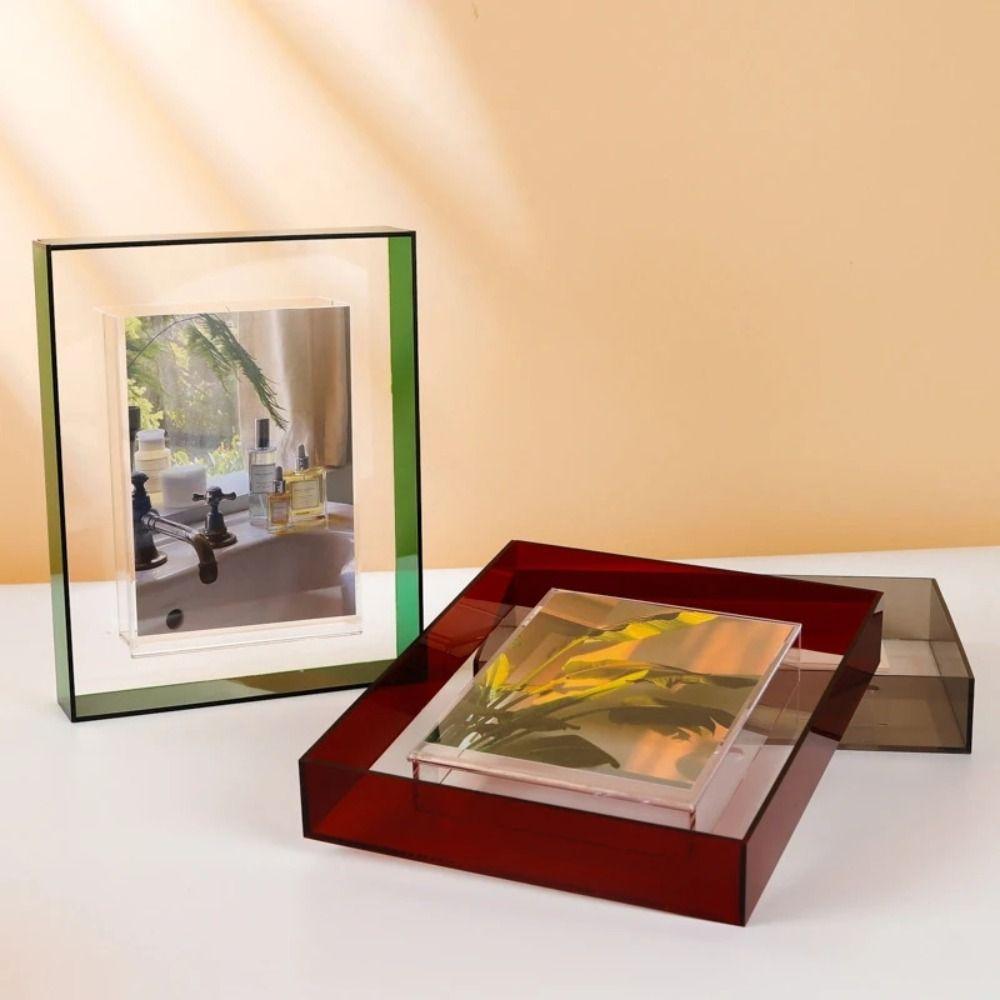 

5/6 Inch Acrylic Photo Frame Acrylic Picture Message Board Holder Wedding Photos S синий