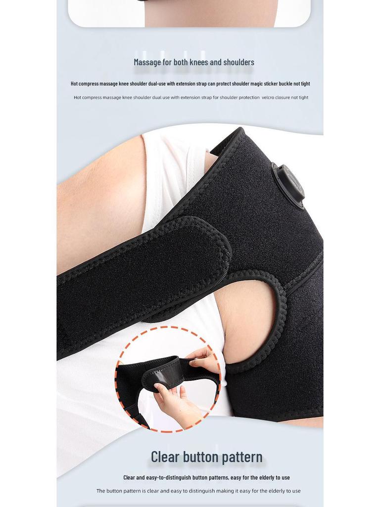 Dual-Use USB Rechargeable Hot Compress and Vibration Massager for Shoulder and Knee