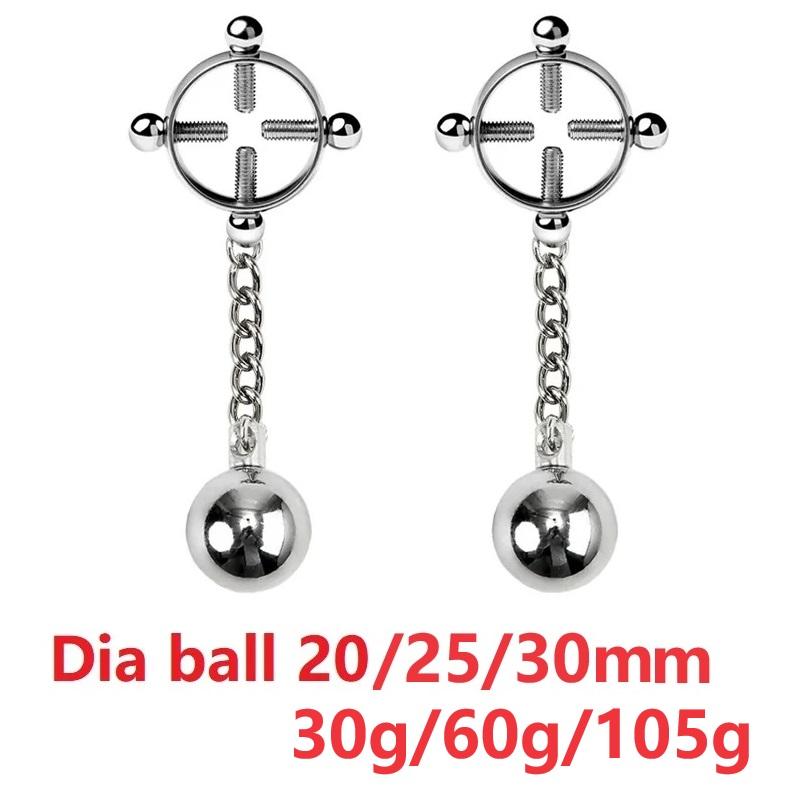 Morsetti per capezzoli regolabili in acciaio inossidabile con set di catene Clip per capezzoli da donna Bondage per il seno Schiava Giocattolo sessuale femminile