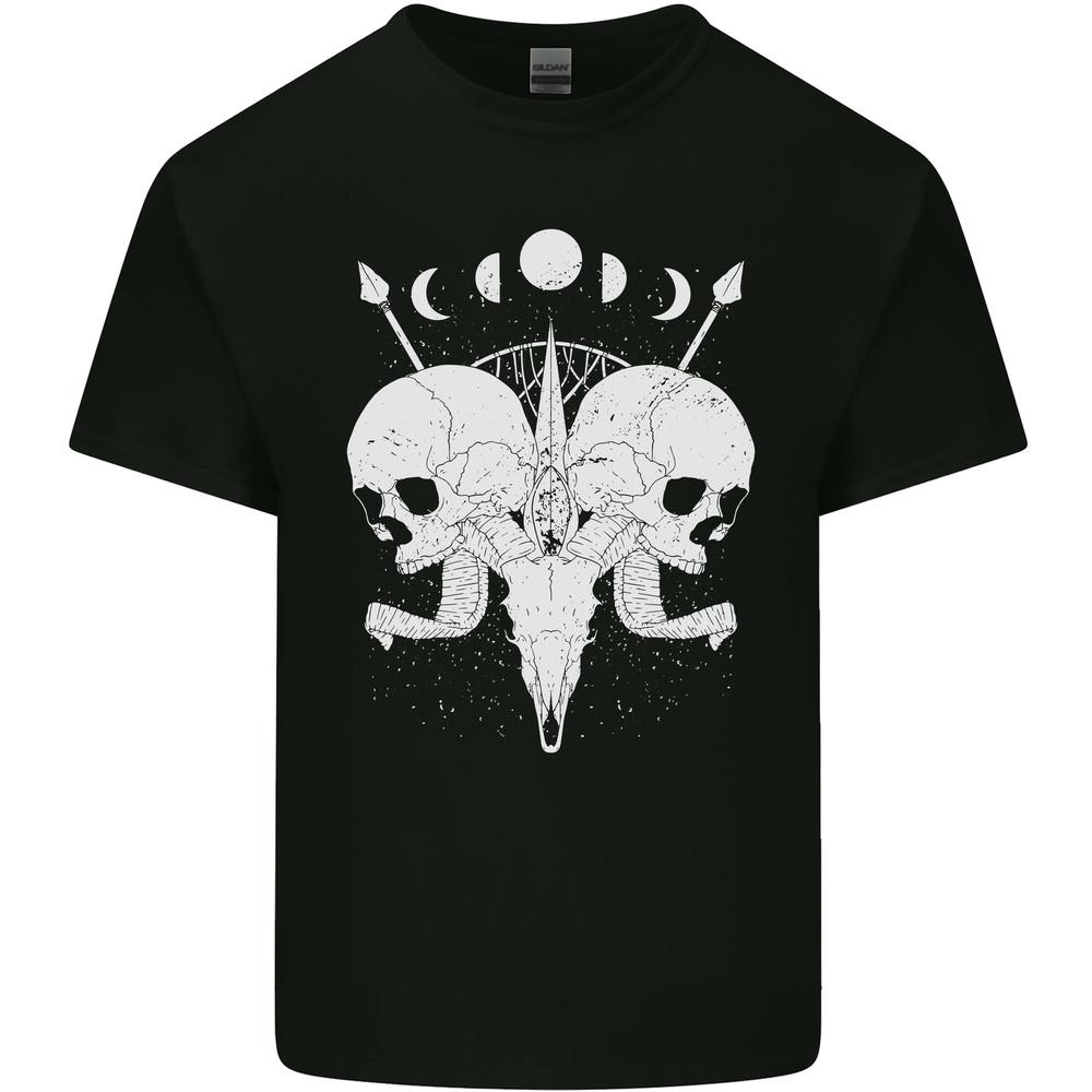 Moon Skulls Mens Light Cotton T-Shirt
