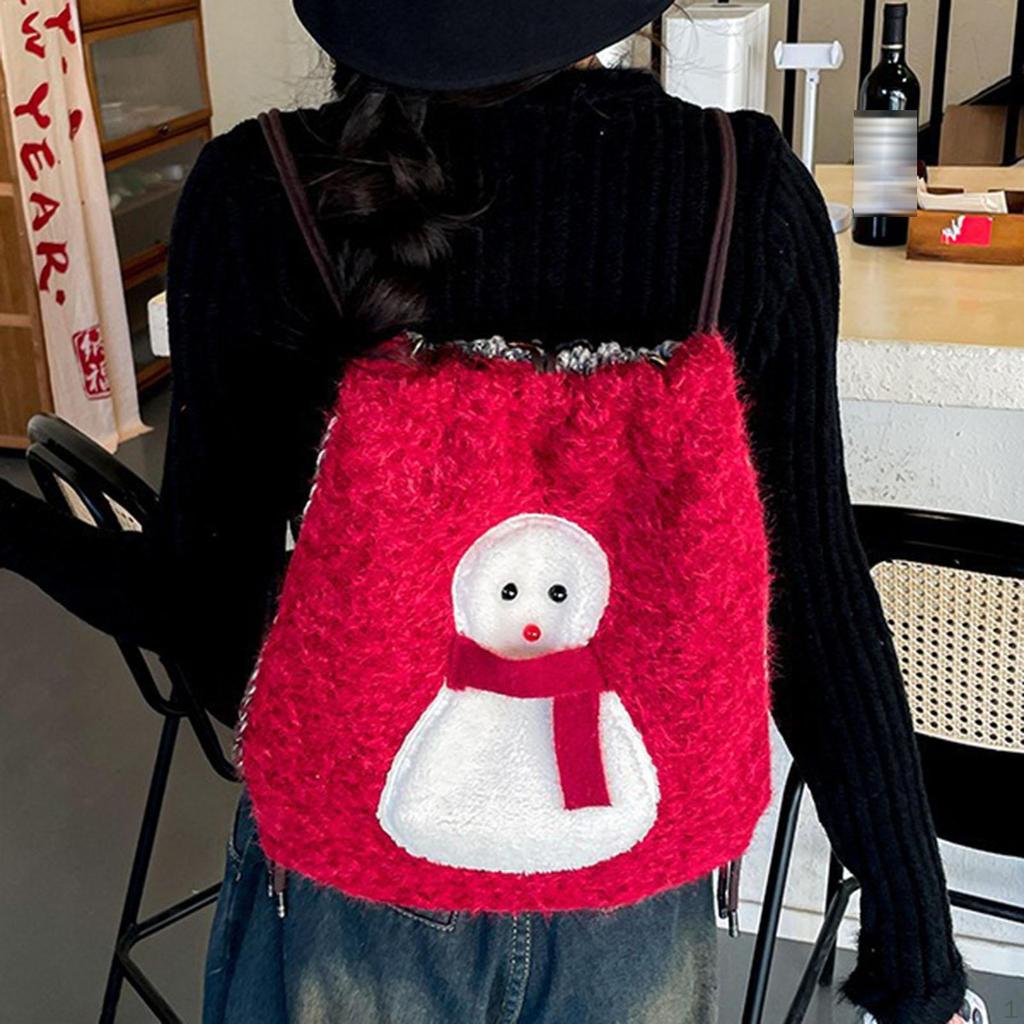 Christmas Shoulder Bags Cartoon Rucksack for Shopping Backpacking Camping Street