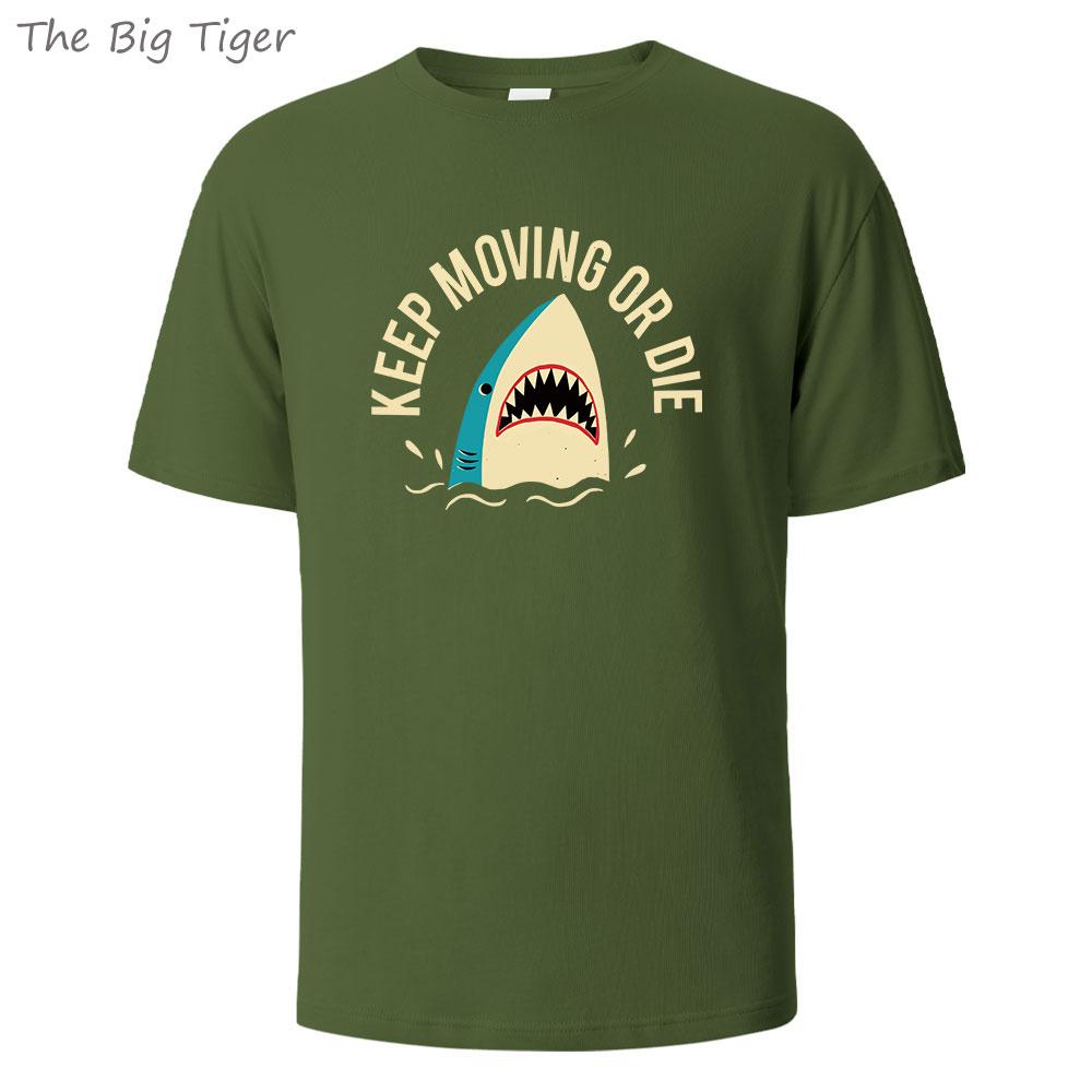 

Keep Moving Or Die Printed Unisex Basic Cotton Tee Relaxed Fit Crew Neck Soft Breathable Casual Everyday Shirt Mens Tshirt 3XL