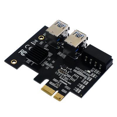 Adaptateur PCIE 1x vers 16x CI-Express R Card 1 vers 4 emplacements CIE Adaptateur multiplicateur de carte USB 3.0 pour ordinateur de bureau