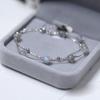 Sweet Glamorous Sterling Silver Natural Stone Double-layer Moonstone Beaded Bracelet for Woman Round Bead Jewelry Friends Gifts