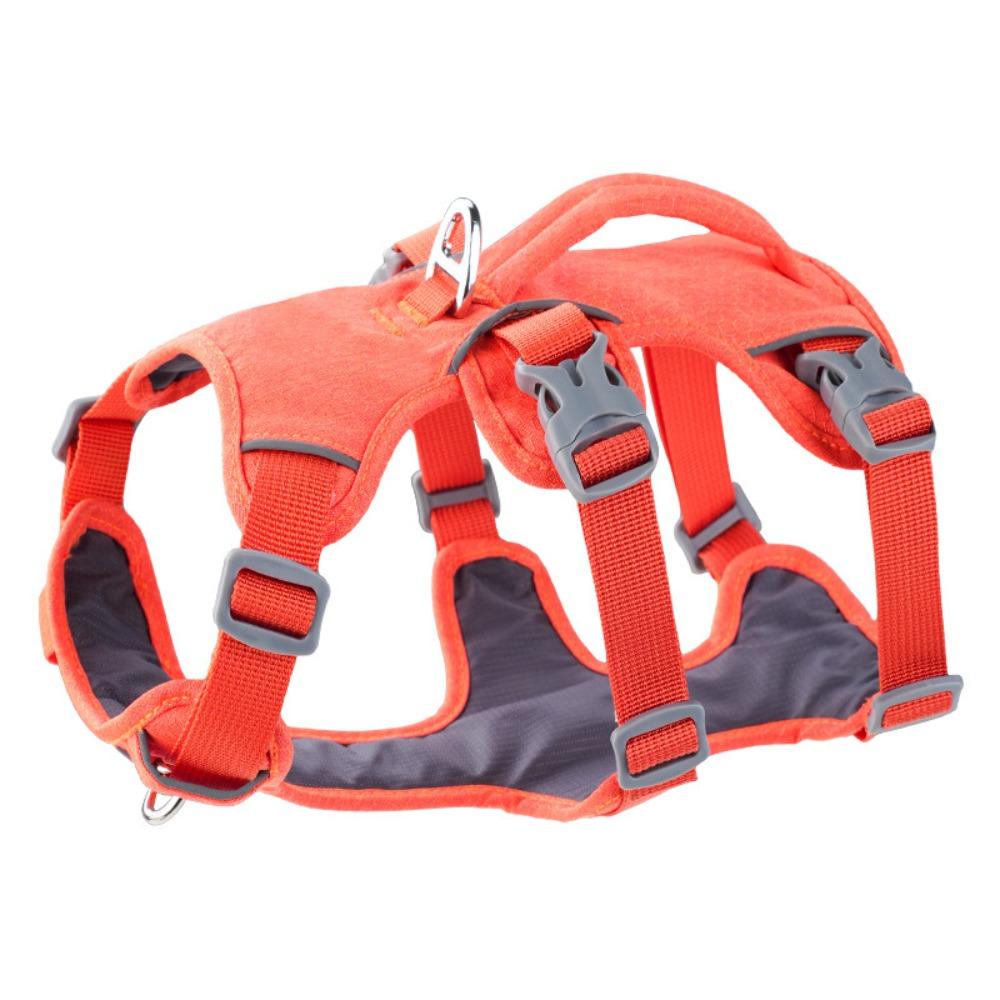 With Handle Dog Harness Reflective Vest Nylon Pet Vest Reflective Pet Harness Bulldog Walking XXS оранжевый