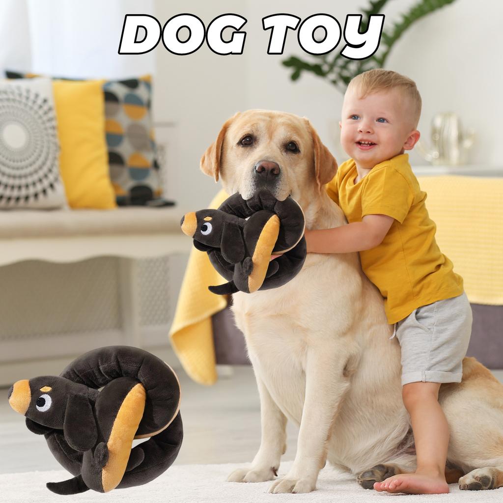 Squeaky Dog Toy For - Long Dachshund Plush Chew Toy With Crinkle & Squeaker, Fun Interactive Play For Small To Medium Dogs
