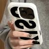 Stylish English Word Kiss Case Funda For iPhone 17 Pro Max 16 15 14 13 12 11 Pro Max 16 Plus 17Air Folds Texture Soft Back Cover