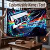 Neon Colorful Theme Throw Blanket Custom Name Text Personalized Blanket Soft Cozy Blanket for Home Sofa Bed