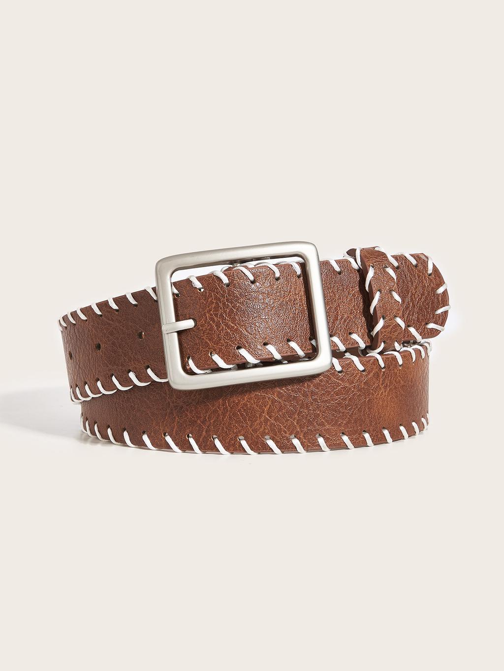 

Trendy Pu Fashion Belt With Unique Rope Accents For Everyday Office Looks коричневий