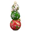 YUETJIN 16" (40cm) Indoor Color-Changing Stacked Christmas Ball Ornament – Snowflake Holiday Decoration with LED Lights