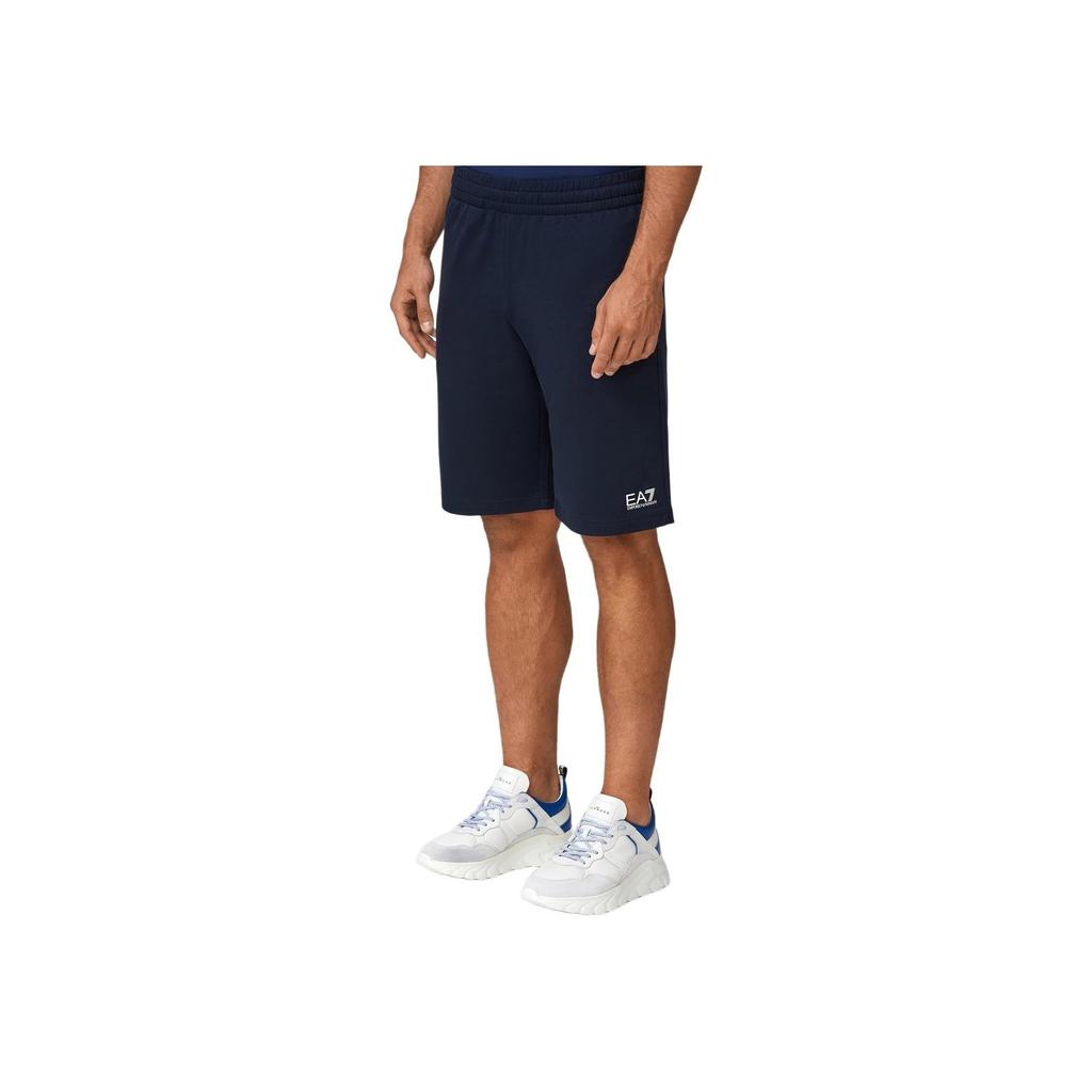 Emporio Armani Ss22 Solid Color Logo Print Drawstring Sports Casual Shorts Men shorts Navy-Blue 8NPS02PJ05Z1578