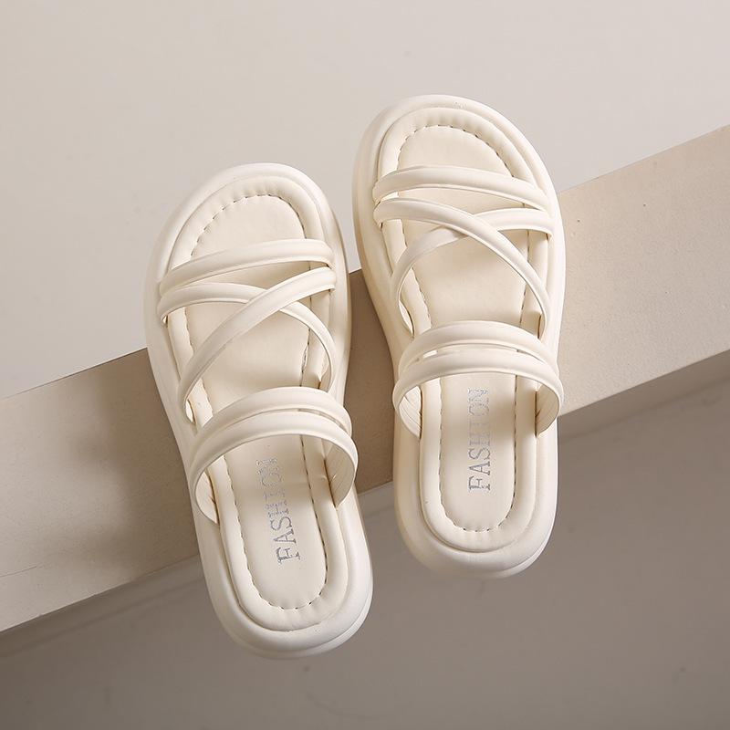 Zapatillas frescas de suela gruesa para mujer, calzado de verano para exteriores, Novedad de Año Nuevo, de dos usos con faldas, estilo de hada, sandalias de playa para mujeres embarazadas