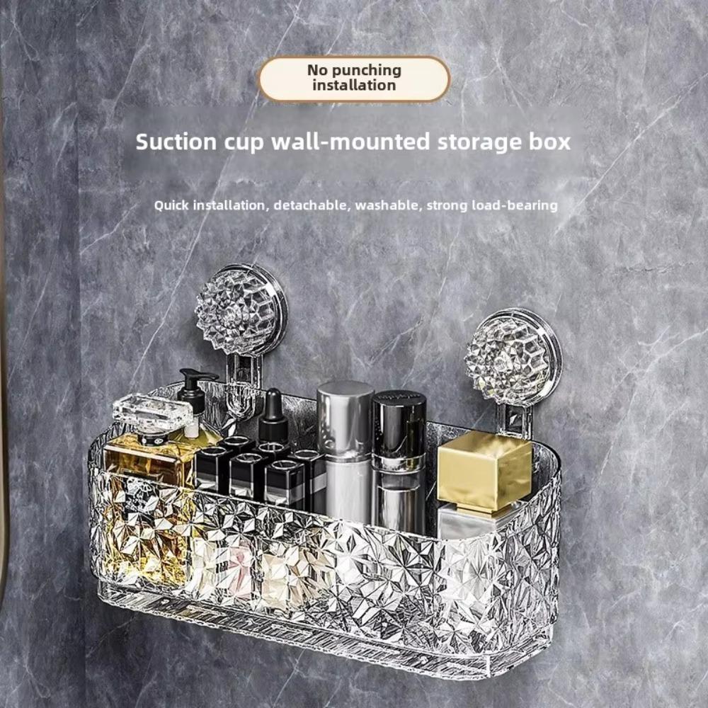 

Suction Cup Organizer Box Plastic Shelves New Wash Sink Mantel Green2