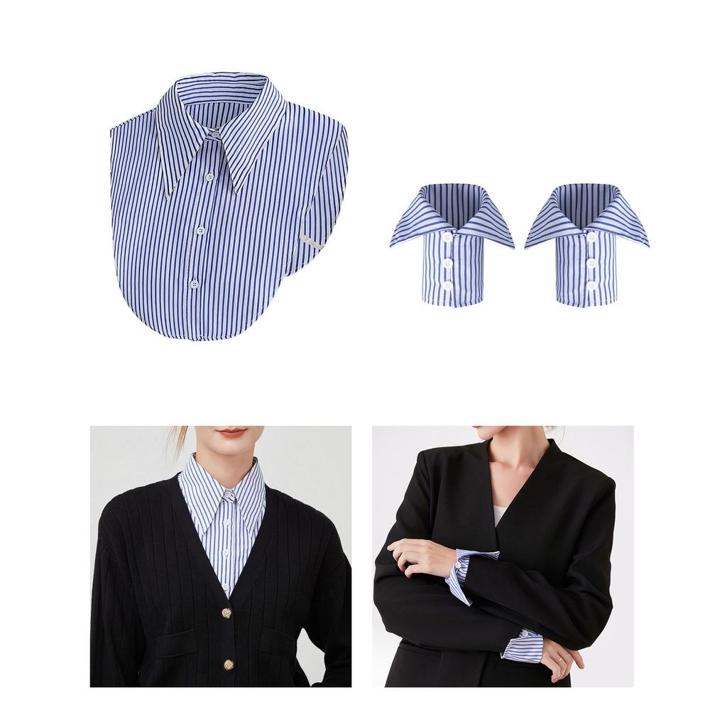 False Wrist Cuff Collar Set Elegant Detachable Sweet False Collar Detachable for Lady Delicate Versatile Collar