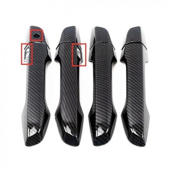 8Pcs Carbon Fiber Car Door Handle Case Cover Trim For Honda CR-V CRV 2017-