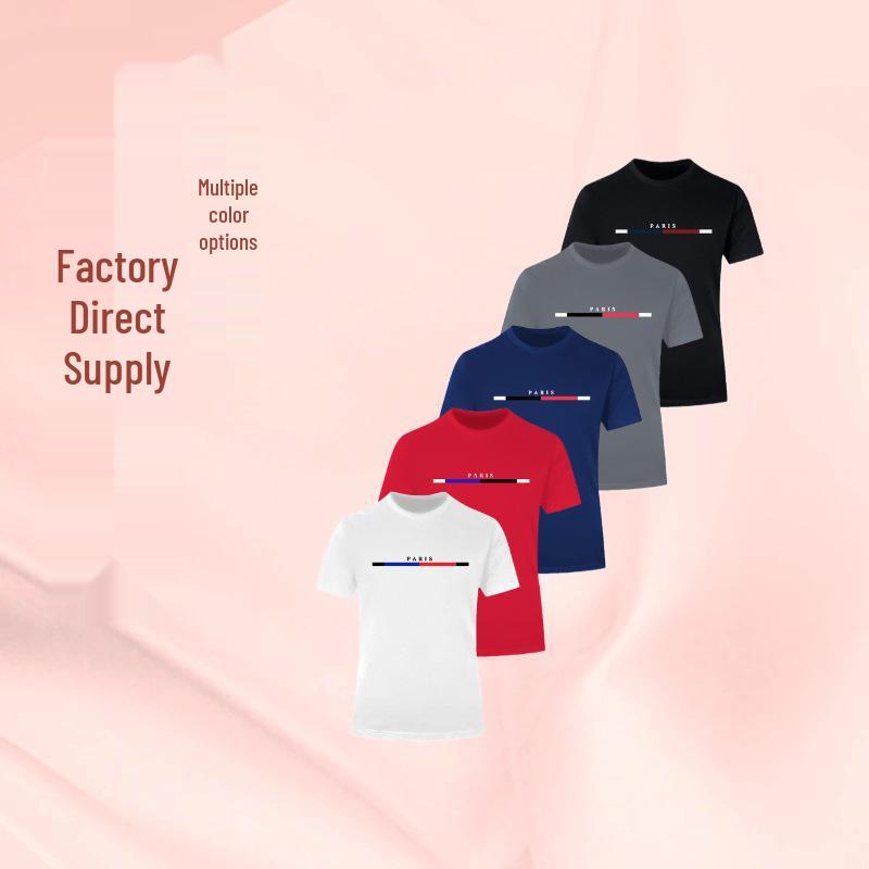 European Size Quick-Dry Casual Sports Round Neck Screen Print Short Sleeve T-Shirt S