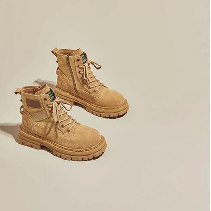 

Martin boots women s shoes 2024 new popular round head retro tooling spring and autumn boots thick-soled non-slip short boots wasteland wind 40 жовтий