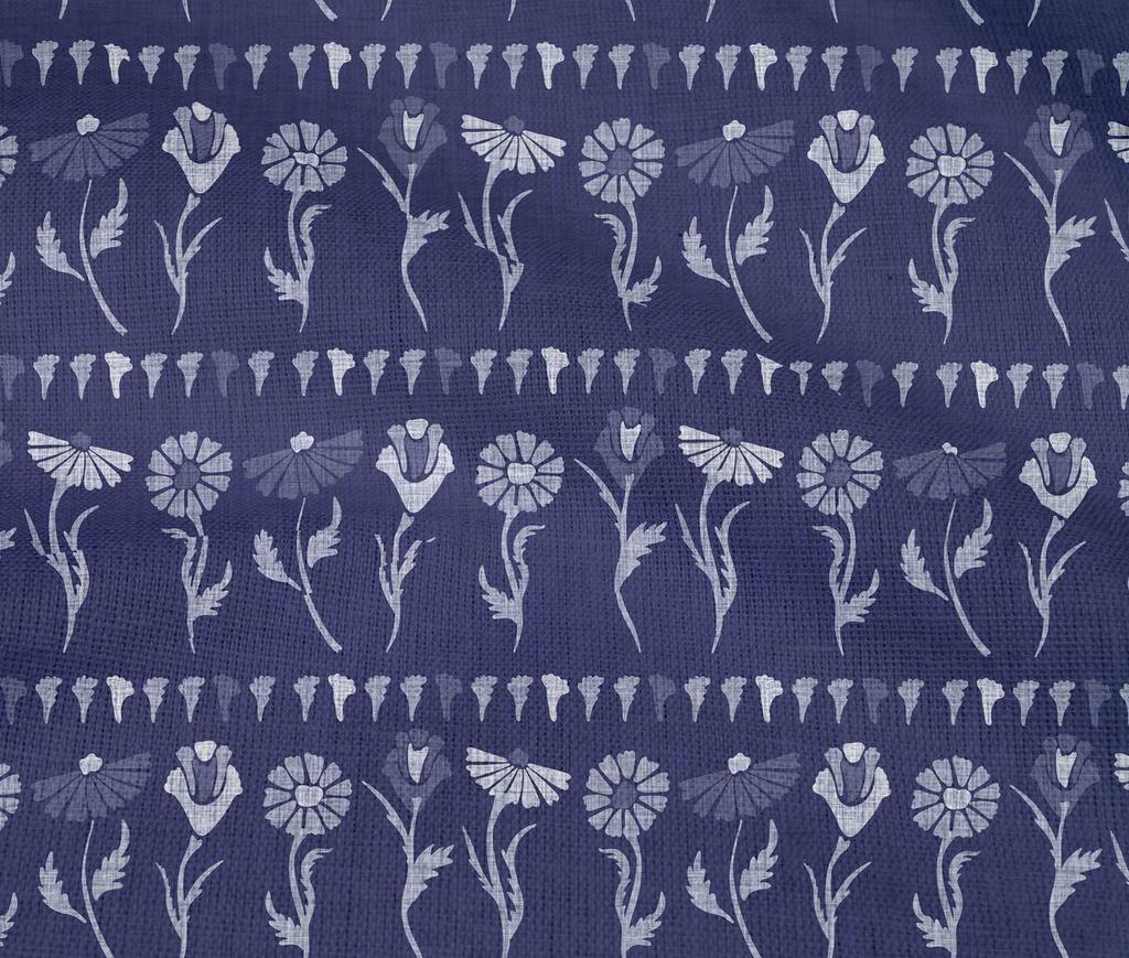 oneOone Cotton Flex Dark Blue Fabric Block Sewing Material Print Fabric By The Yard 40 Inch