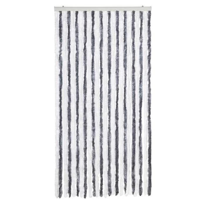 VidaXL Fly Curtain, Insect Screen with Hook, Adjustable Length and Width Door Curtain, Grey and White 377369