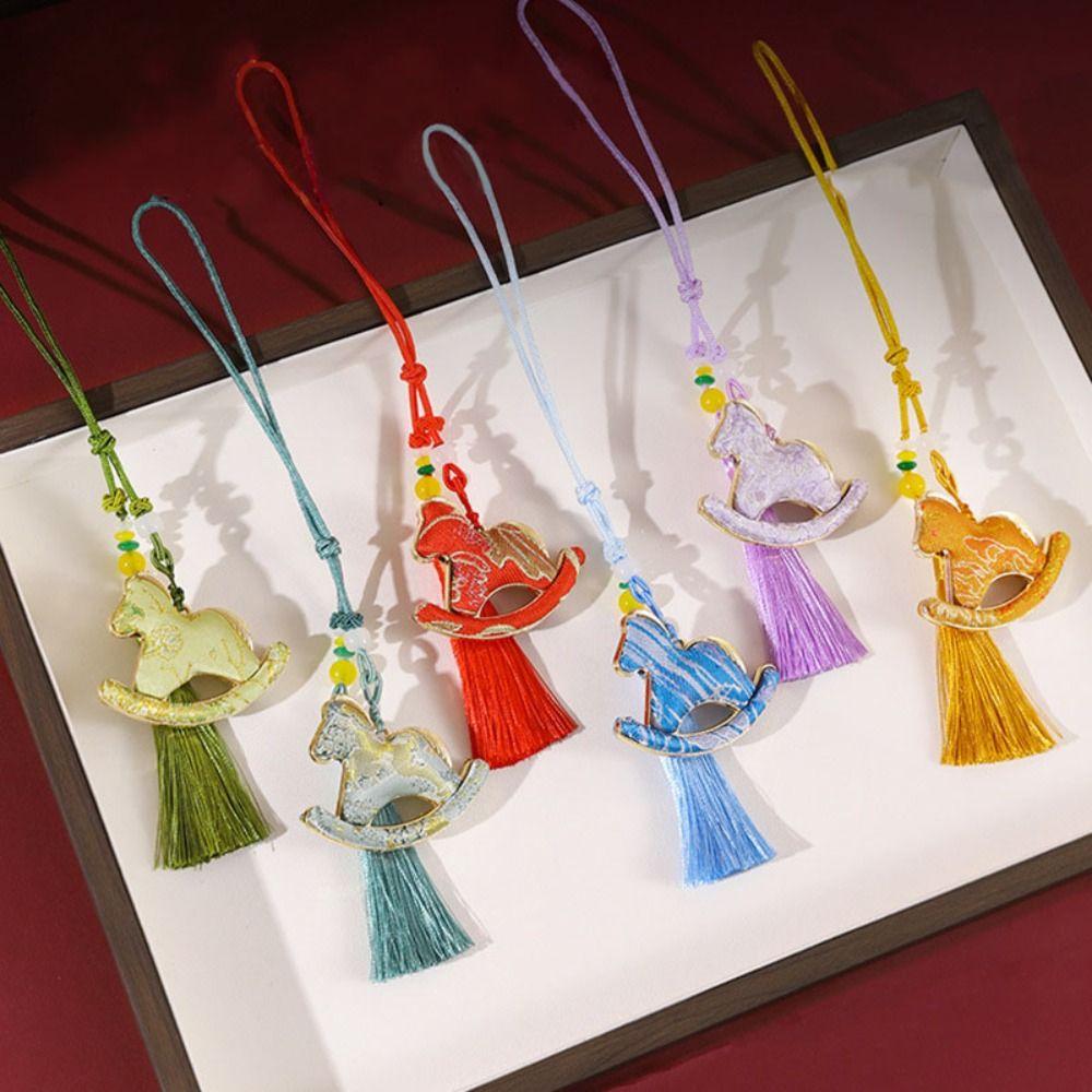 Good Luck DIY Zodiac Horse Keychain Tassel New Year Pendant Bag Charm