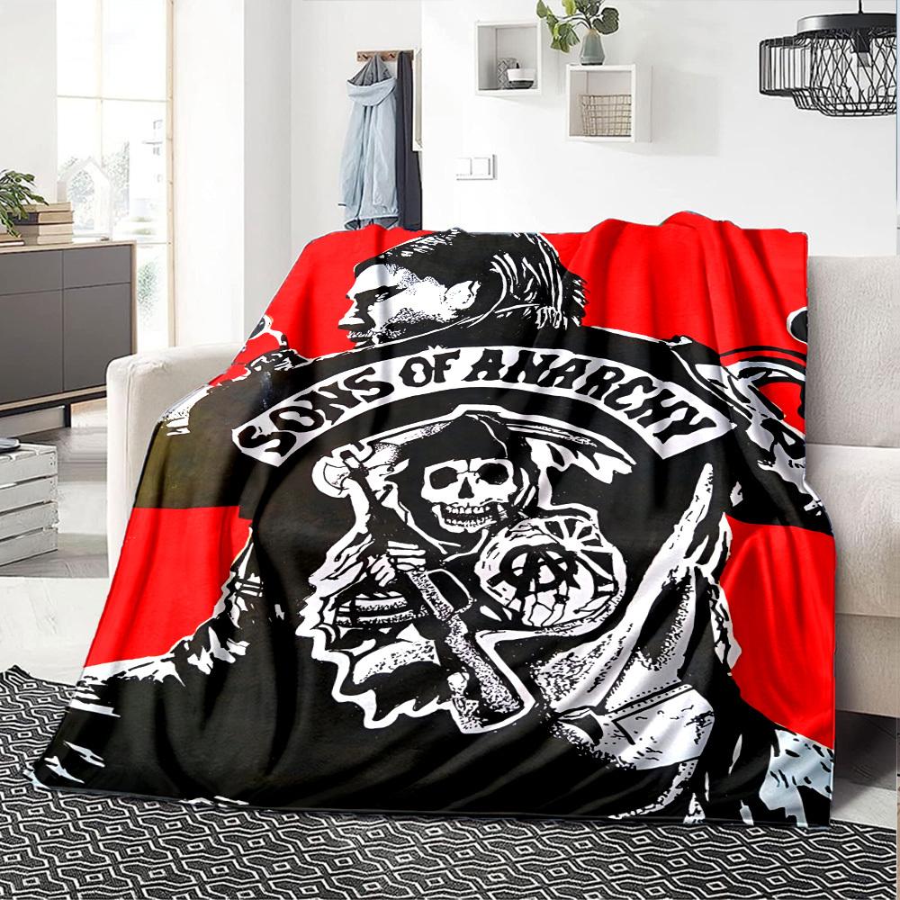 1pc Sons of Anarchy Throw Blanket Soft Flannel, Cozy All Season Polyester Perfect for Home, Office