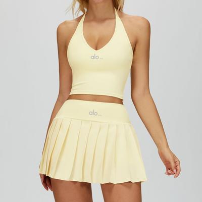 Alosco Pleated Yoga Tank & Skirt Set - Double Layer Tennis/Golf/Running Fitness Two-Piece