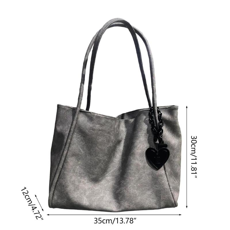 2024 NEW Shoulder Bags Solid Color Handbag Large Capacity Shopping Bag for Girl Women Leather Bag