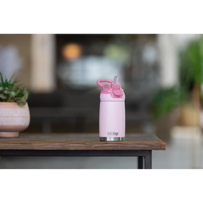 Gourde isotherme - NUBY - 300 ml - Acier inocydable - Rose