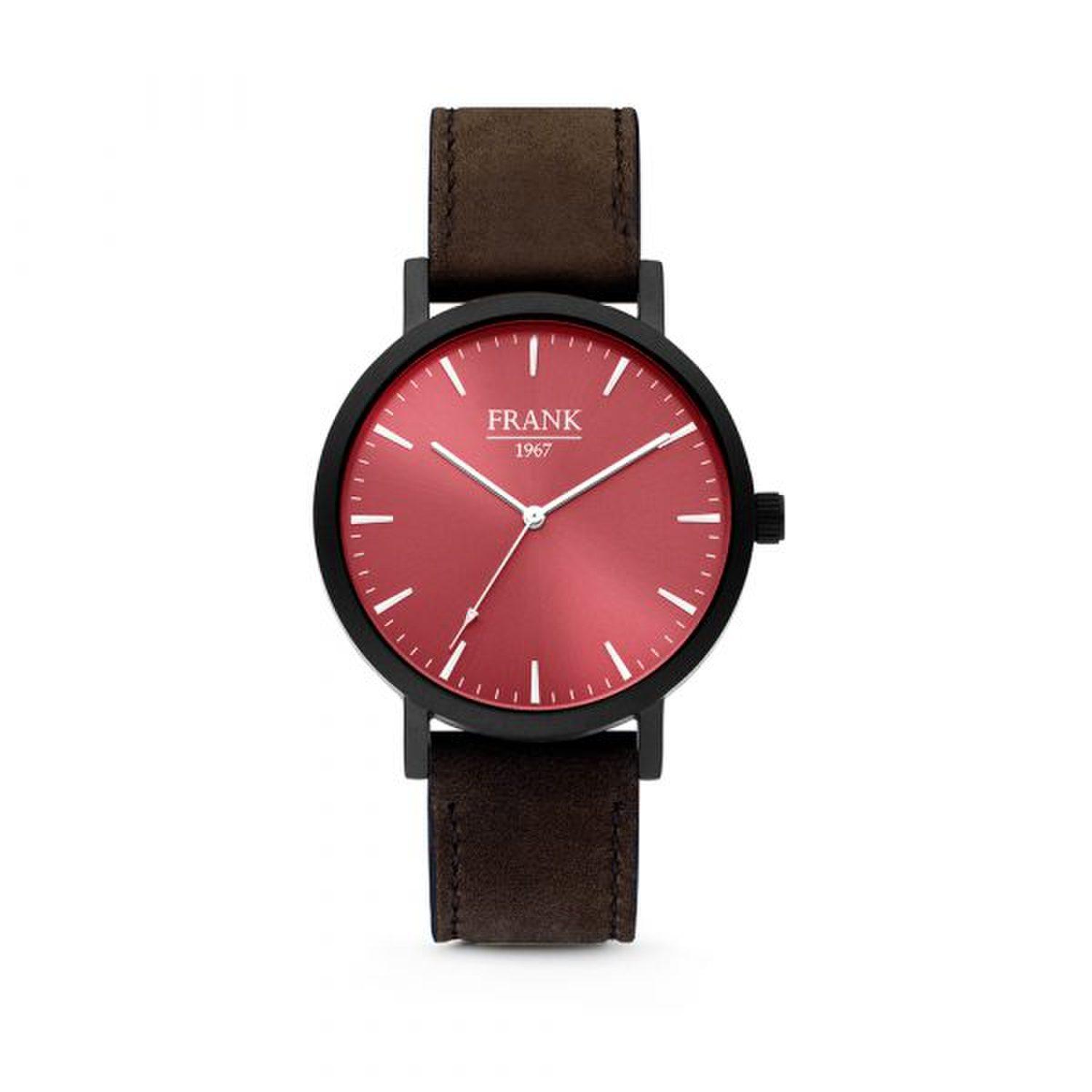 [FRANK1967] Leather Wristwatch Red-Black 7FW-0010