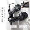 Amiami CX3122 Square Toe Plate Easy To Put On and Take Size LL Black Sandals, Mules, Leg-Lengthening, Sole, Off, Delicate, (24.5cm), (Smooth)
