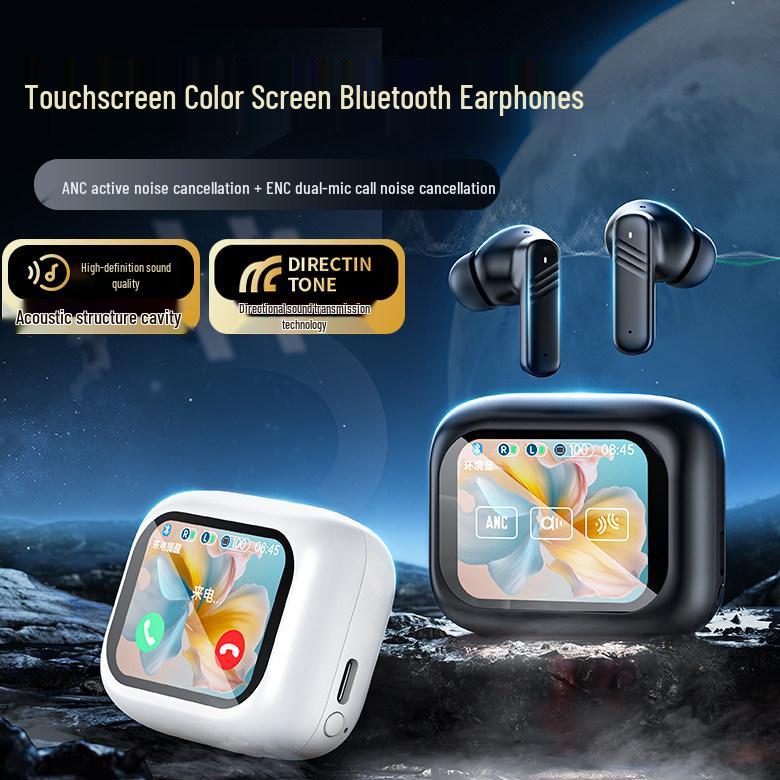 2025 Wireless Bluetooth Earbuds: Color Touch Screen, ANC, ENC, In-Ear Sports.