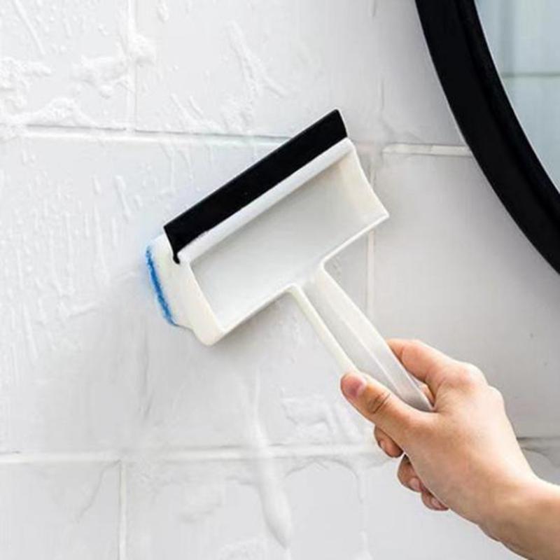 Mirror Wiper Scraper Dual Purpose Glass Cleaning Brush Household Bathroom Tile Can Be Hung with Handle Window Cleaning Brush