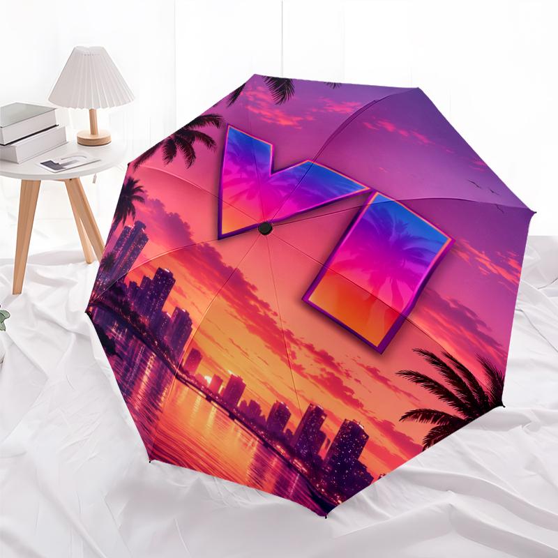 Printed Game Grand Theft Auto Folding Umbrella,Outdoor,Leisure,And Travel Umbrella,Durable Umbrella Fabric,Birthday And Holiday Gift